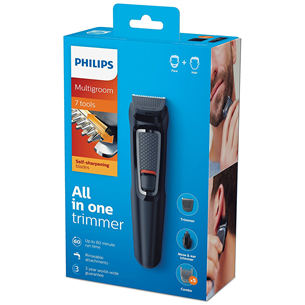 Philips Multigroom 3000 Series, 7-in-1, black - All-in-one trimmer, MG3720/ 15 | Euronics