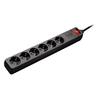 Hama Surge protector, 1.4 m, melna - Pagarinātājs ar slēdzi 00047779