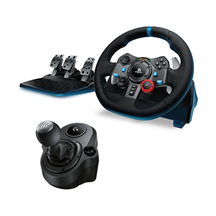 Logitech G29 + Driving Force Shifter, PS5/PS4 un PC, melna - Spēļu kontrolieris G29SHIFTER