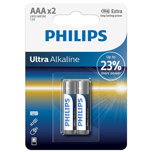 Philips Ultra Alkaline, AAA, 2gb - Baterijas LR03E2B/10
