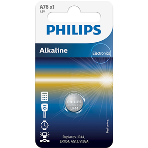 Philips Alkaline, LR44, 1.5V - Baterija A76/01B