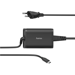 Hama, USB-C, 5-20 V, 65 W, melna - Universālais lādētājs portatīvajiem datoriem 00200006
