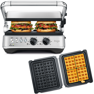 Sage the BBQ & Press™ + waffle plates, black/inox - Grill bundle SGR700+SGR001