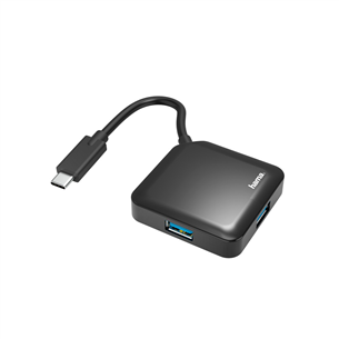 Hama USB-C Hub, 4 Ports, USB 3.2 Gen1, melna - Adapteris 00200112