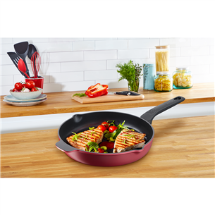 Tefal Daily Chef, diametrs 26 cm, melna/sarkana - Grila panna