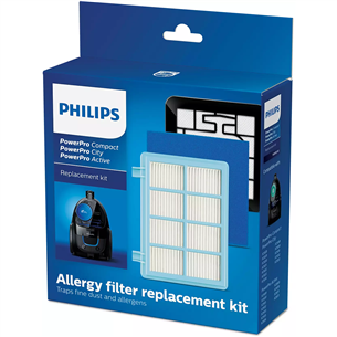 Philips Allergy H13 - Replacement Filter set for PowerPro Compact and Active vacuum cleaner FC8010/02