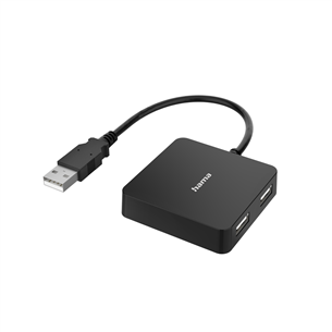 Hama USB Hub, 4 Ports, USB 2.0, melna - Adapteris 00300081