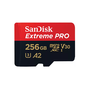 SanDisk Extreme Pro UHS-I, microSD, 256 GB - Memory card and adapter