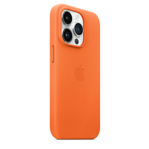 Apple iPhone 14 Pro Leather Case with MagSafe, oranža - Apvalks viedtālrunim