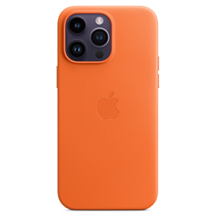 Apple iPhone 14 Pro Max Leather Case with MagSafe, oranža - Apvalks viedtālrunim