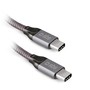 SBS USB-C - USB-C, 240 W, 1 m, pelēka - Vads TECABLETCCVIDEOW