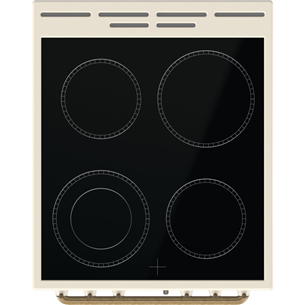 Gorenje, ретро, 70 л, бежевый - Отдельностоящая керамическая плита