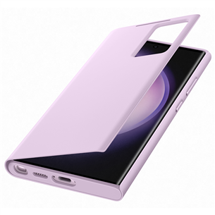 Samsung Galaxy S23 Ultra Smart View Wallet Case, lillā - Apvalks viedtālrunim