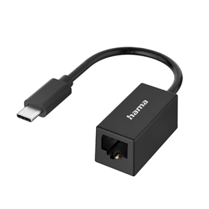 Hama Network Adapter, USB-C -> LAN, melna - Adapteris 00300023