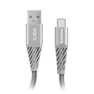 SBS Extreme Charging Cable, USB-A - USB-C, 1,5 m, pelēka - Vads TECABLEUNRETCK
