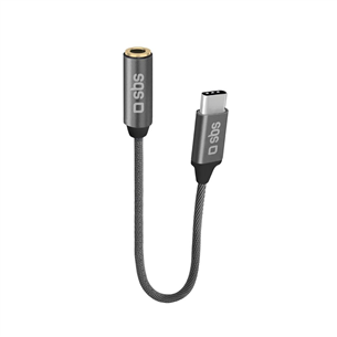 SBS, USB-C - 3,5 mm ligzda, tumši pelēka - Adapteris TEADAPTJACKTYCK