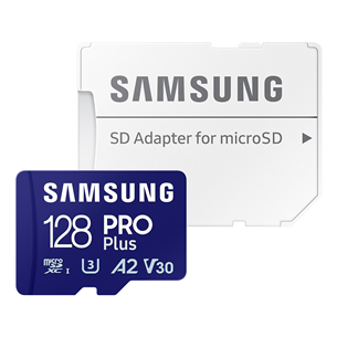 Samsung PRO Plus, 2023, microSDXC + adapteris, 128 GB - Atmiņas karte MB-MD128SA/EU