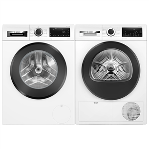 Bosch, Series 6, 10 kg + 9 kg - Washing machine + Clothes dryer WGG2540BS+WQG242AB