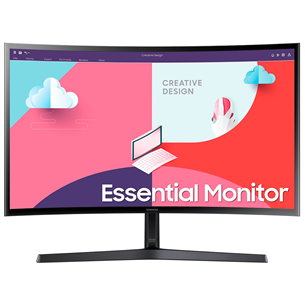 Samsung Essential, 24'', Full HD, 75 Hz, LED VA, melna - Izliekts monitors LS24C366EAUXEN