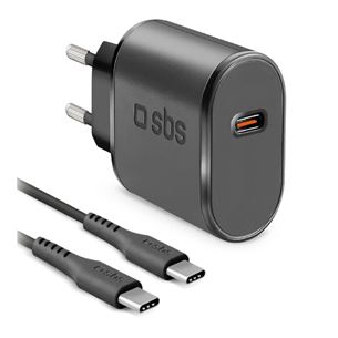 SBS Wall Charger Kit, USB-C, 15 W, melna - Lādētājs TEKITTRTC15W