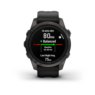 Garmin epix Pro (Gen 2), 42 mm, tumši pelēka DLC titāna/melna silikona siksniņa - Viedpulkstenis