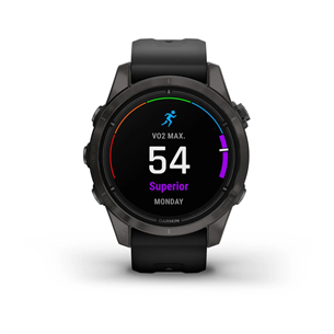 Garmin epix Pro (Gen 2), 42 мм, титановый угольно-серый DLC/черный силиконовый ремешок - Спортивные часы