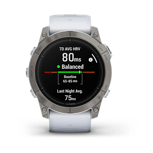 Garmin epix Pro (Gen 2) Sapphire, 51 mm, titāna / balta silikona siksniņa - Viedpulkstenis