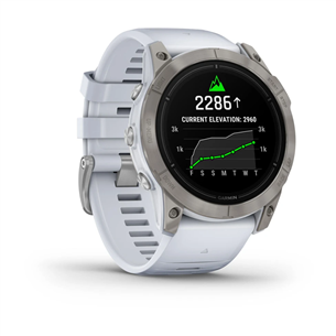 Garmin epix Pro (Gen 2) Sapphire, 51 mm, titāna / balta silikona siksniņa - Viedpulkstenis