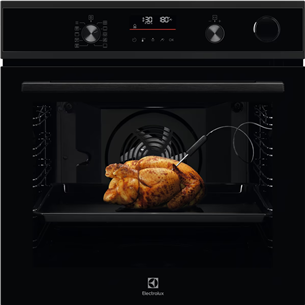 Electrolux SteamCrisp 700, 72 L, pyrolytic cleaning, 45 functions, black - Built-in steam oven EOC6P77H