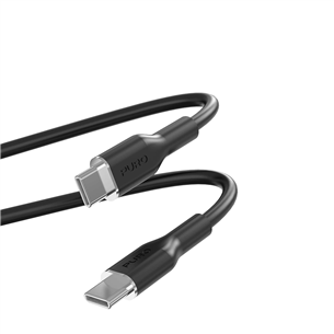 Puro Soft, USB-C / USB-C, 1,5 m, melna - Vads