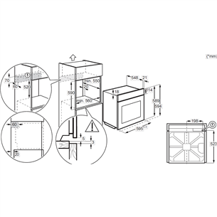 Electrolux SteamBake 600, 72 л, пиролитическая очистка, черный - Интегрируемый духовой шкаф