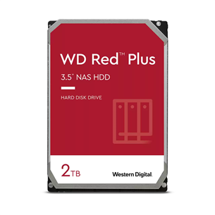 Western Digital WD Red Plus NAS, 2 TB, 5400 rpm, 64 MB, 3,5" - HDD cietais disks