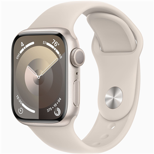 Apple Watch Series 9 GPS, 41 mm, Sport Band, S/M, bēša - Viedpulkstenis MR8T3ET/A
