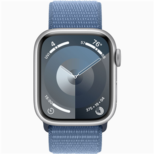 Apple Watch Series 9 GPS + Cellular, 41 mm, Sport Loop, sudraba/zila - Viedpulkstenis