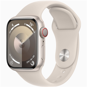 Apple Watch Series 9 GPS + Cellular, 41 mm, Sport Band, S/M, bēša - Viedpulkstenis MRHN3ET/A