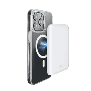 Puro Slim Power Mag, 4000 mAh, MagSafe, balta - iPhone portatīvais barošanas avots