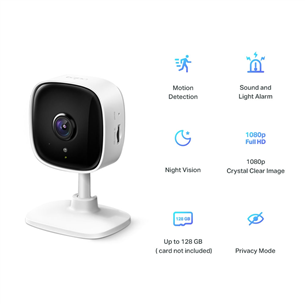 TP-Link Tapo C100, 1080p, WiFi, белый - Домашняя камера видеонаблюдения