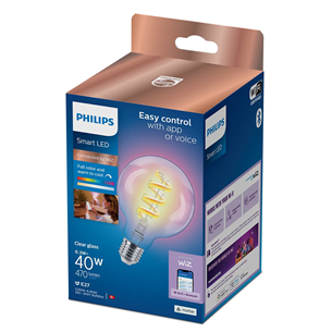 Philips WiZ LED Smart Bulb, 40 Вт, E27, RGB - Умная лампа