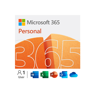Microsoft 365 Personal, 12 mēnešu abonements, 1 lietotājs / 5 ierīces, 1 TB OneDrive, ENG - Programmatūra QQ2-01897