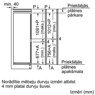 Bosch, Series 2, NoFrost, 260 L, augstums 178 cm - Iebūvējams ledusskapis