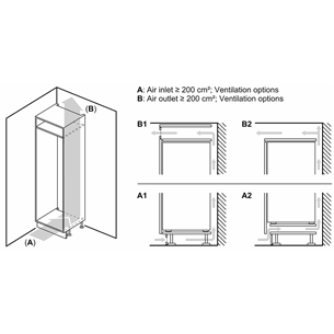 Bosch, Series 2, NoFrost, 260 L, augstums 178 cm - Iebūvējams ledusskapis