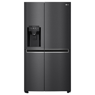 LG, NoFrost, SBS, 634 L, 179 cm, black - Refrigerator GSLV31MCXM