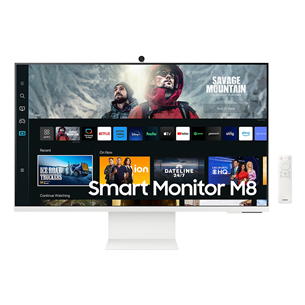 Samsung Smart M801, 27", UHD, LED VA, USB-C, white - Monitor LS27CM801UUXDU
