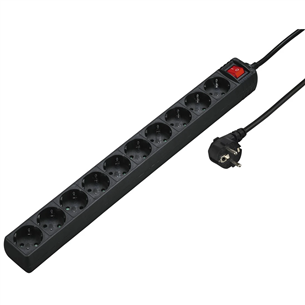 Hama Power Strip, 10 розеток, 3 м, черный - Удлинитель