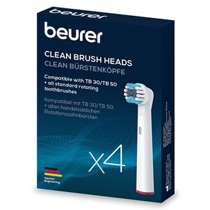Beurer Clean, 4 gab., balta - Uzgaļi elektriskajai zobu birstei 10156