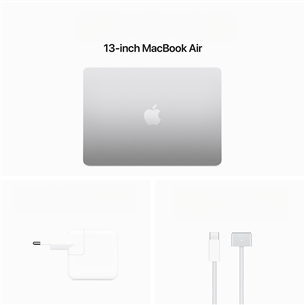 Apple MacBook Air 13'' (2024), M3 8C/10C, 16 GB, 512 GB, SWE, sudraba - Portatīvais dators