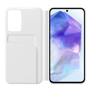 Samsung Smart View Wallet Case, Galaxy A55, balta - Apvalks viedtālrunim