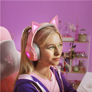 Razer Kraken Kitty V2, rozā - Austiņas ar mikrofonu