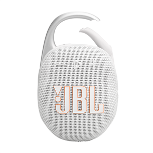 JBL Clip 5, balta - Portatīvais bezvadu skaļrunis