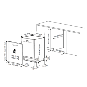 Beko, 15 place settings, width 59,8 cm - Built-in Dishwasher